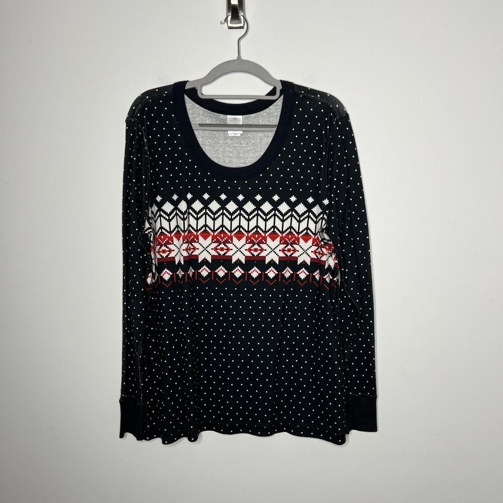 Hanna Andersson Shirt Womens XL Fair Isle Organic Cotton Long Sleeve Top
